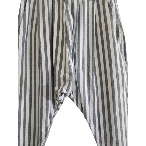 Hard Tail Slouchy Joggers in Heathered Grey Stripes XS Dropped Crotch Cropped - Picture 4 of 8